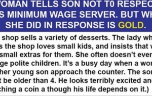 Woman Tells Son Not To Respect This Minimum Wage Server, But What She Did In Response Is Gold