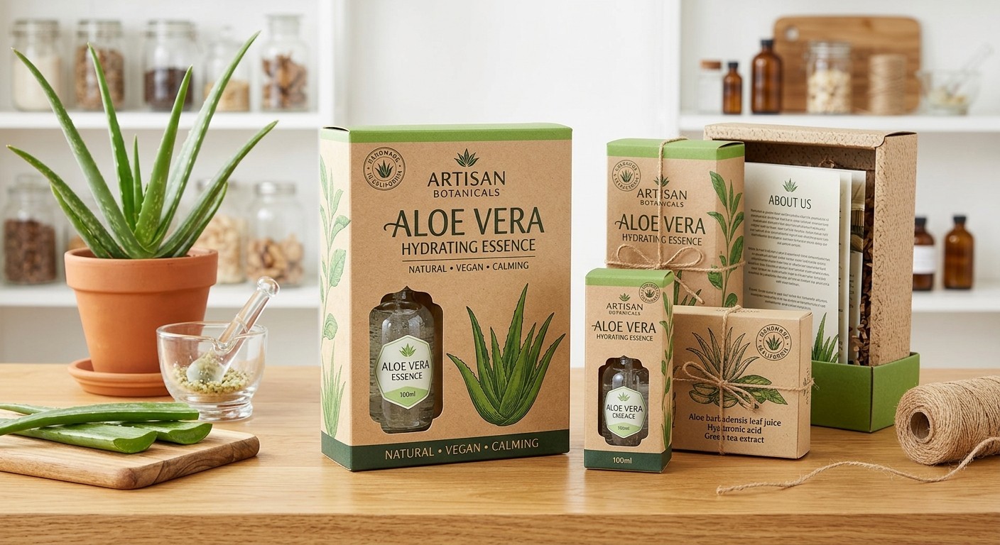 Personalized Aloe Vera Boxes for Retail Shelf Display